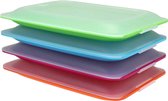 Boîtes pour aliments frais Boîte pour produits carnés Réfrigérateur Conteneur pour aliments frais Stockage Réfrigérateur Garnitures Boîte de rangement Pâtes à tartiner à sandwich Empilable Avec couvercle 4 pièces