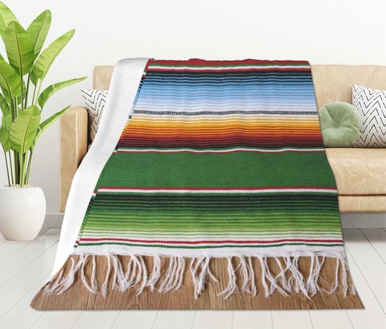 Fleece deken/plaid - groen - 120 x 150 cm - Polyester fleece | Leen Bakker