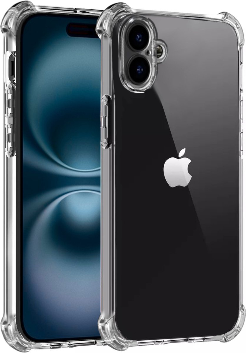 Anti Shock Hoesje Geschikt Voor iPhone 16 Plus - Anti Shock - ShockProof Silicone Case - Transparant Back Cover