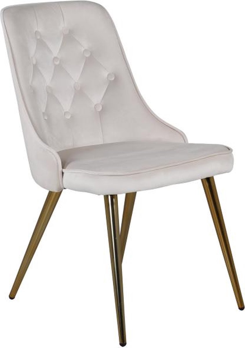 Svea - Zelano eetkamerstoel - gouden poot - velvet - beige