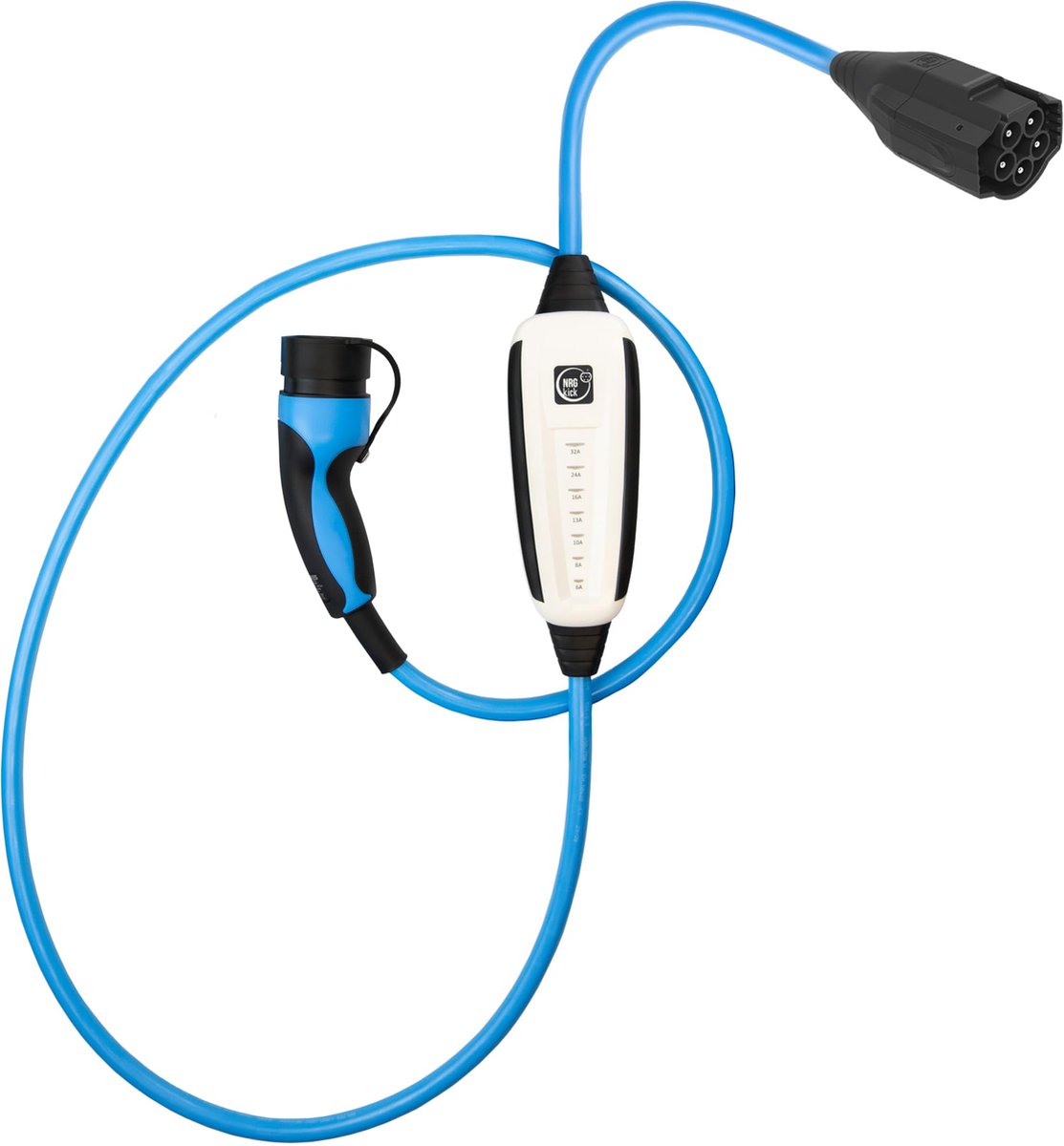 Krachtige NRGkick 32A oplaadkabel van 7.5m lengte