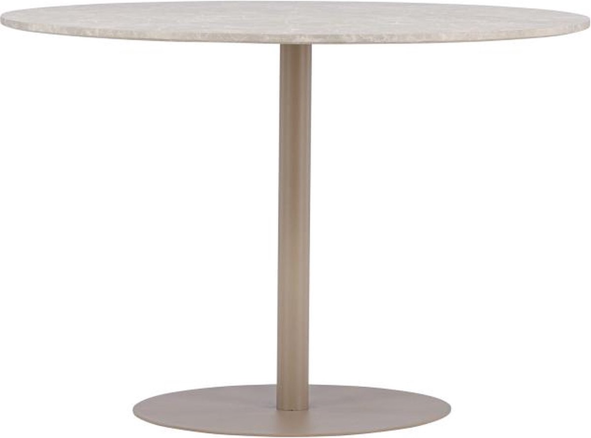 Svea - Zuna ronde eettafel - ø110 cm - marmerlook - beige
