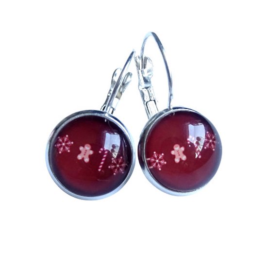 2 Love it Gingerbread - Boucles d'oreilles d'oreilles - Noël - Longueur 2,5 cm - Diamètre 12 mm