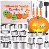 Kit De Sculpture De Citrouille Halloween, Pochoirs Et Outils Acier Inoxydable