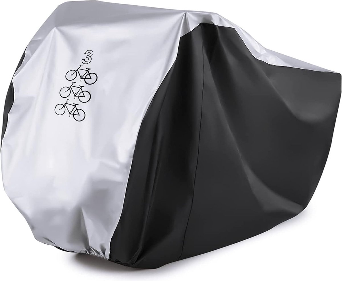 Fietshoes voor 3 Fietsen - Waterdichte UV-bescherming - Regen- en Stofbestendige Beschermhoes - All-Weather Triple Cycling Cover