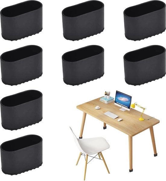 20 Stuks Stoelpootdoppen, Vierkant, Grote Siliconen