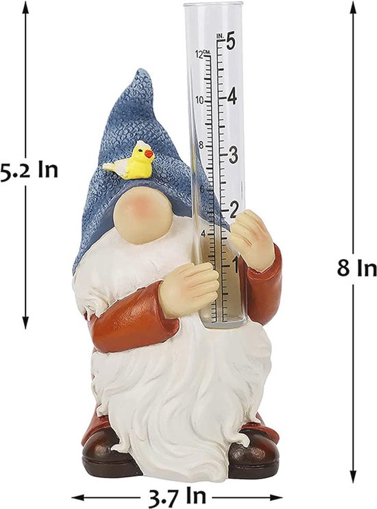 Pluviomètre En Résine Impermeable Chouette Pour Jardin - Mesure Pluie Jusqu'à 12 Cm