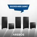 Verschillende maten zwarte AREBOS archiefkasten.