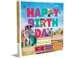 Bongo Bon - Happy Birthday Cadeaubon - Cadeaukaart cadeau voor man of vrouw | 12000 belevenissen: culinair, wellness, overnachting, sportief en meer