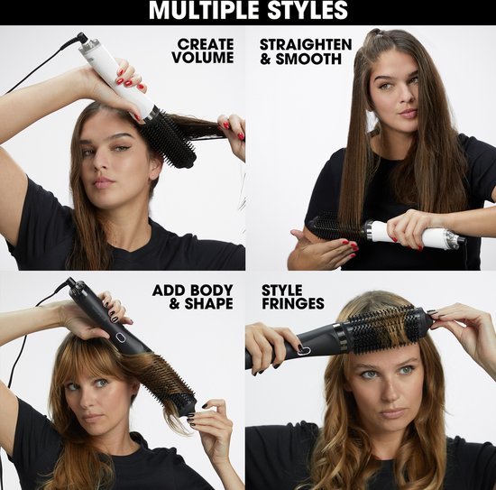 ghd – Duet Blowdry 2-in-1 Föhnborstel – Stijltang en Krulborstel – Keramisch – Met Reisetui – Zwart