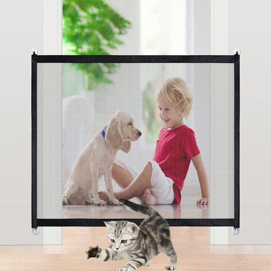 1stuks - 110 × 72cm -Katten Honden Barrière Deur - Honden Veiligheidshek - Veiligheidshekje voor Baby - Huisdier Hond Barrière - Traphekje - Kinderhekje Voor Baby, Hond en Huisdier - Deurbeschermingsrooster voor honden - Deurbeschermingsrooster - Hon
