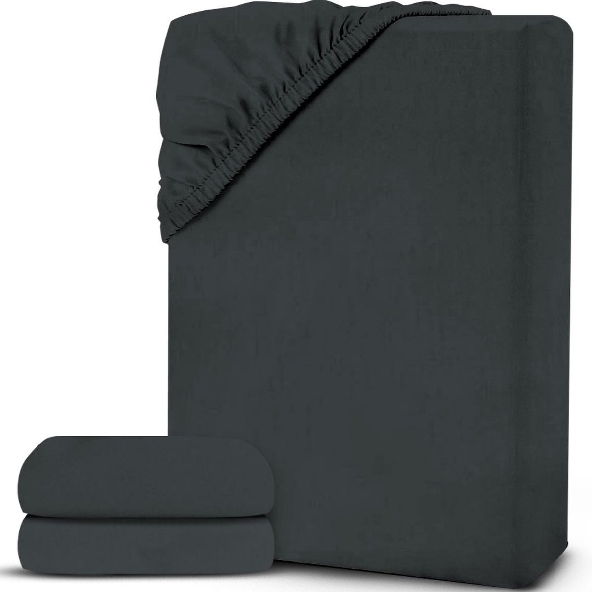 White-Label® Matrasovertrek 160x200 - Dekbedovertrek - Hoeslaken - Matrasbeschermer - Extra Zacht - Antraciet