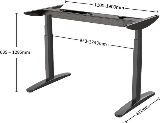 Worktrainer - Bureau assis-debout - OvalDesk - Électrique - Écran à mémoire - Cadre blanc uniquement