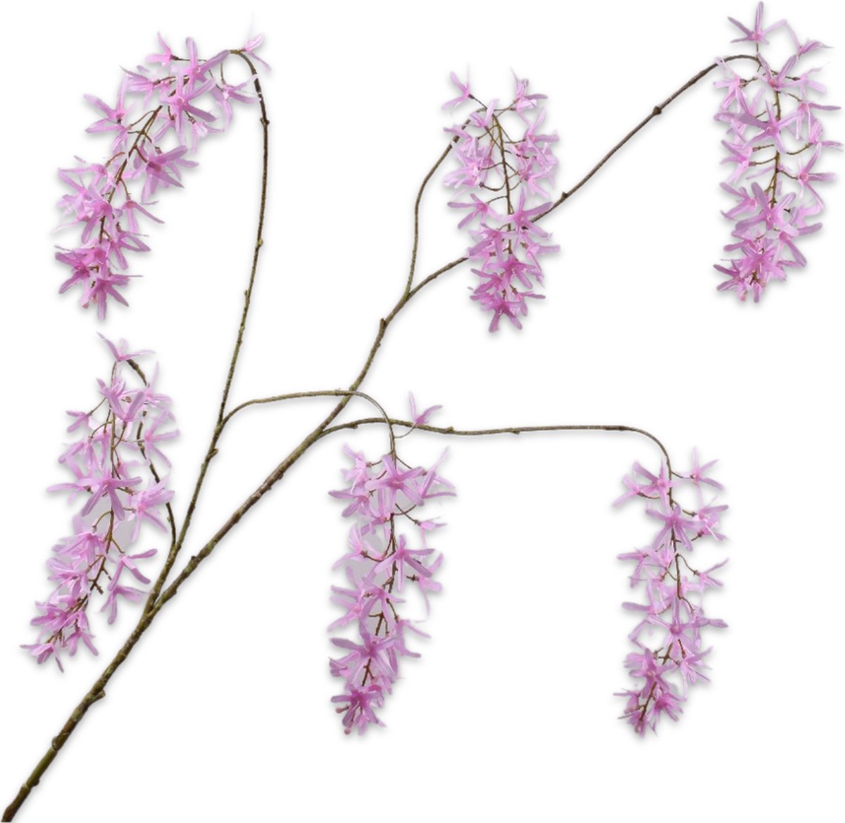 Silk-ka Kunstbloem-Zijden Bloemen Wisteria Tak Roze 133 cm