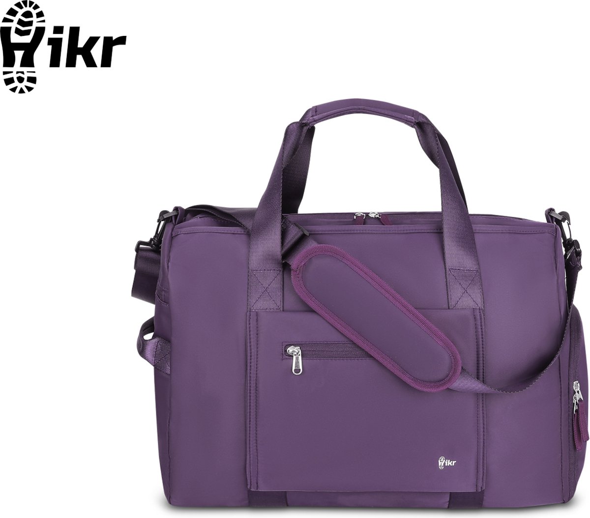 Hikr Reistas – Premium Weekendtas – Easyjet handbagage 45x36x20 tas – 31,5L – Waterdichte sporttas – Heren en Dames – Fitnesstas – Schoudertas – Duffel bag – Paars
