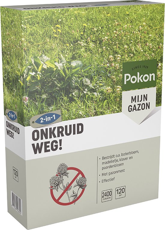 Pokon Onkruid Weg! - 2,4kg - Onkruidverdelger - Geschikt voor 120m² - Onkruidbestrijder van Merkloos	 — afbeelding 2