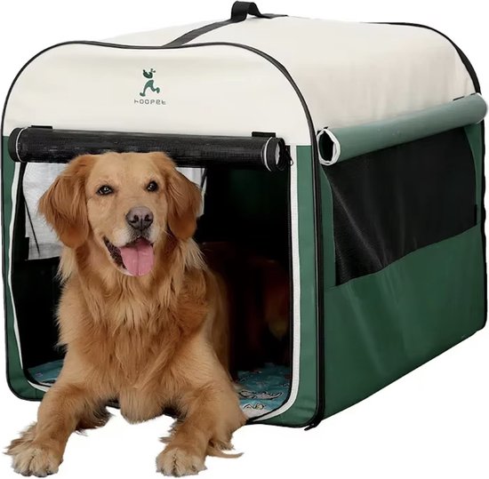 Opvouwbare Honden bench - Maat S - Hondenbench - Hond - Mand - Vervoer - Groen - Draagbaar - Tas -