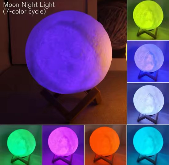 TDO Maanlamp Nachtlicht – 7-kleuren Cyclus