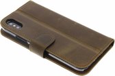 Valenta Luxe Apple iPhone X / Xs Hoesje Leer Bookcase Vintage Bruin