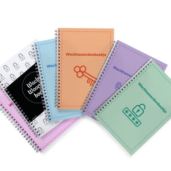 Wachtwoordboek met kleurrijke alfabetische tabbladen Hardcover