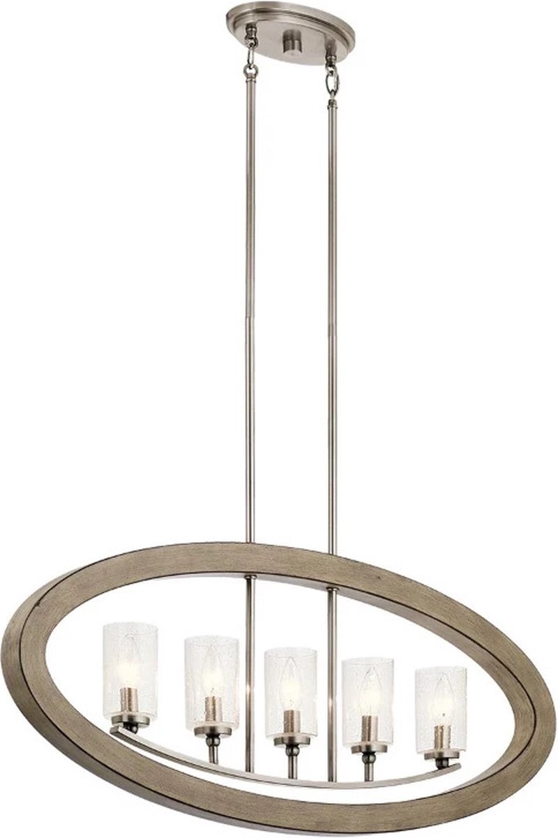 Kichler LED Kroonluchter | 5X E14 Max 40W | Dimbaar | Distressed Antique Grey