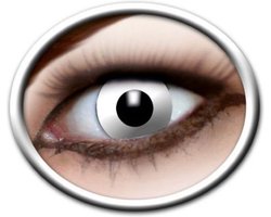 PartyXclusive kleurlenzen - white zombie witte lenzen - 3 maand lenzen - wit zwart. Carnaval / Feest / Halloween / Koningsdag / Festival