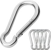 20 pièces - Mousqueton en acier inoxydable - Mousqueton multifonctionnel - Mousqueton - Cordon de suspension pour hamac - Clips et anneaux pour mousqueton - Mousqueton