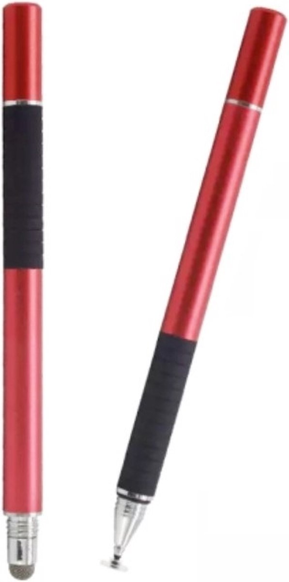 Qatrixx - Universele Stylus Pen Met Precision Disc Tip - Rood - Capacitief - Geschikt voor de meeste smartphones zowel Android als Apple en tablets of IPads.