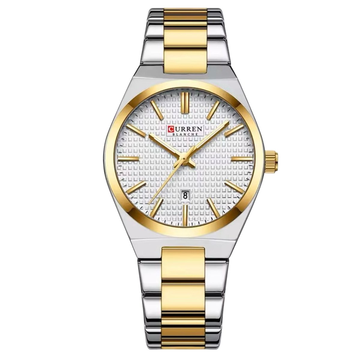 Curren - Luxe Dameshorloge- Polshorloge - Cadeau - Horloge - Geschenkdoos - Vrouwen - Zilver, Goud Wit - Luxe Doos - RVS