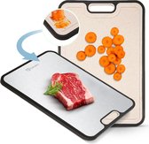 Premium 100% Titanium Snijplank Dubbelzijdig - Cutting Board - Vermijd Microplastics - Extra Hygiëne - Met Raspfunctie en Sapgeul - 3 Varianten