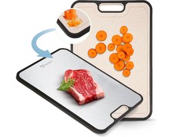 Premium 100% Titanium Snijplank Dubbelzijdig - Cutting Board - Vermijd Microplastics - Extra Hygiëne - Met Raspfunctie en Sapgeul - 3 Varianten Premium 100% Titanium Snijplank Dubbelzijdig - Cutting Board - Vermijd Microplastics - Extra Hygiëne - Met Raspfunctie en Sapgeul - 3 Varianten