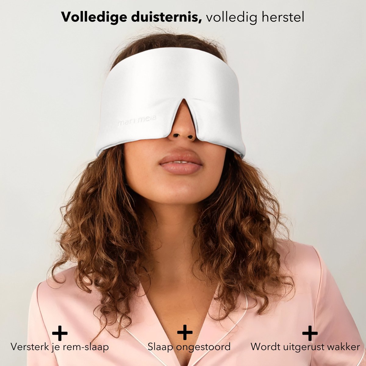 Mari Meia® Zijden Slaapmasker – Oogmasker – Anti Rimpel – 23 Momme - Zijde – 100% Verduisterend – Full Cover - Hypoallergeen - Wit — afbeelding 5