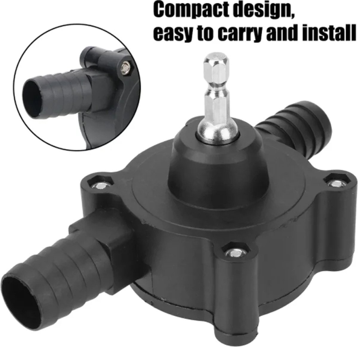 Draagbare Elektrische Boorpomp Zelfaanzuigende Vloeistofoverdrachtspompen Kleine Huishoudelijke Waterpomp Tuin Buitengereedschap - Zwart thumbnail 2