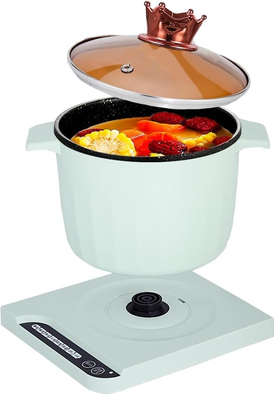 Elektrische Hot Pot Multikoker 1,7L Met Stoompan - Anti-Aanbak - 20 Cm Dual Power Control Blauw Compacte Multicooker Voor Slaapzaal 2 Elektrische Hot Pot Multikoker 1,7L Met Stoompan - Anti-Aanbak - 20 Cm Dual Power Control Blauw Compacte Multicooker Voor Slaapzaal 2