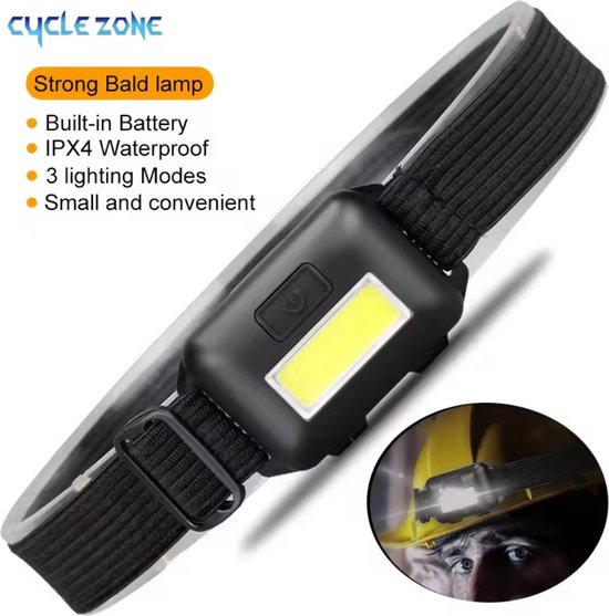 Mini LED Hoofdlamp | 350 Lumen | COB LED Hoofdlamp | Hoofdlampje | LED Hoofdlamp | 3 Lichtstanden | IPX4 Waterdicht | AAA Batterijen | Verstelbare Hoofdlamp | Nachtlamp | Zaklamp | Noodlamp | Wandelen | Vissen | Outdoor | Zwart