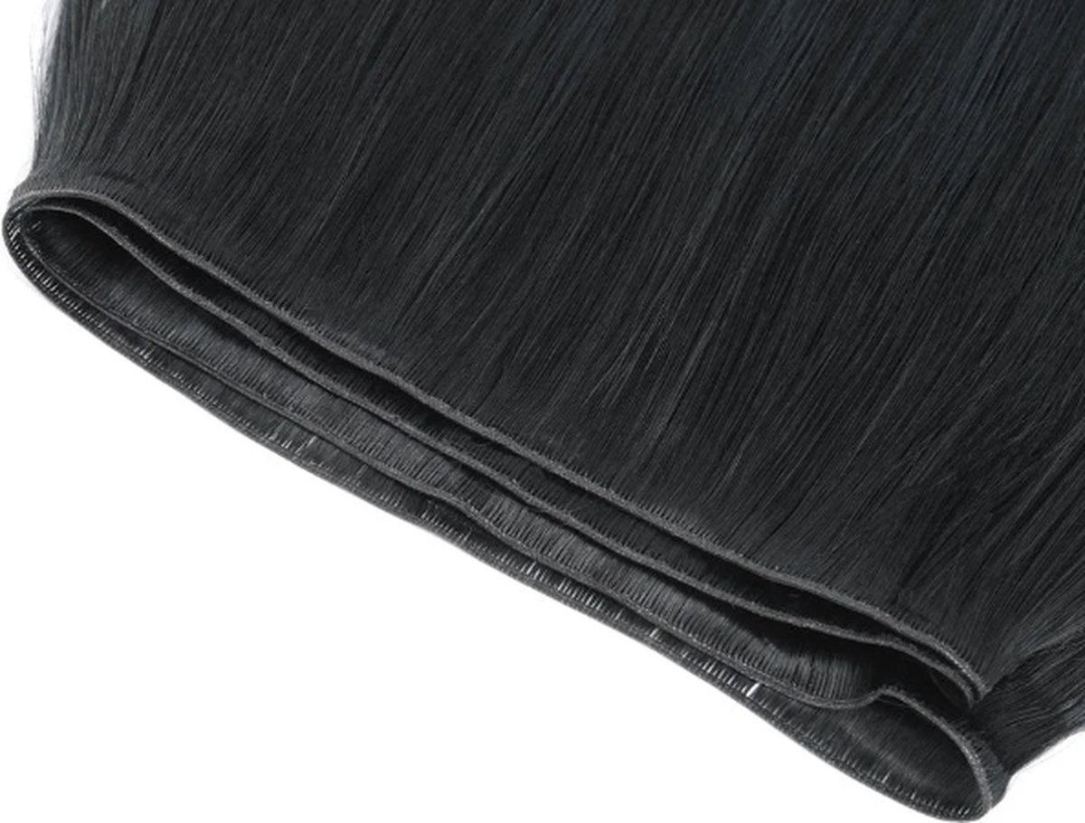 Genius Weave | Genius Weft | Kleur #1B | Human hair extensions | Flat Weave | 60 cm - 50 gram | Remy Sorted & Double Drawn | Haarstuk | Haar Extensions | Echt Haar | Weave Hairextensions Bundels | Weft Haar | Haarverlenging