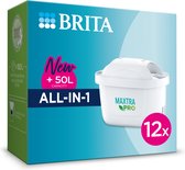 BRITA waterfilterpatroon 12 pack MAXTRA PRO All-in-1 - Originele navulling voor alle BRITA kannen voor puur smakend kraanwater - filtert verontreinigingen zoals PFAS*, chloor, kalkaanslag en metalen