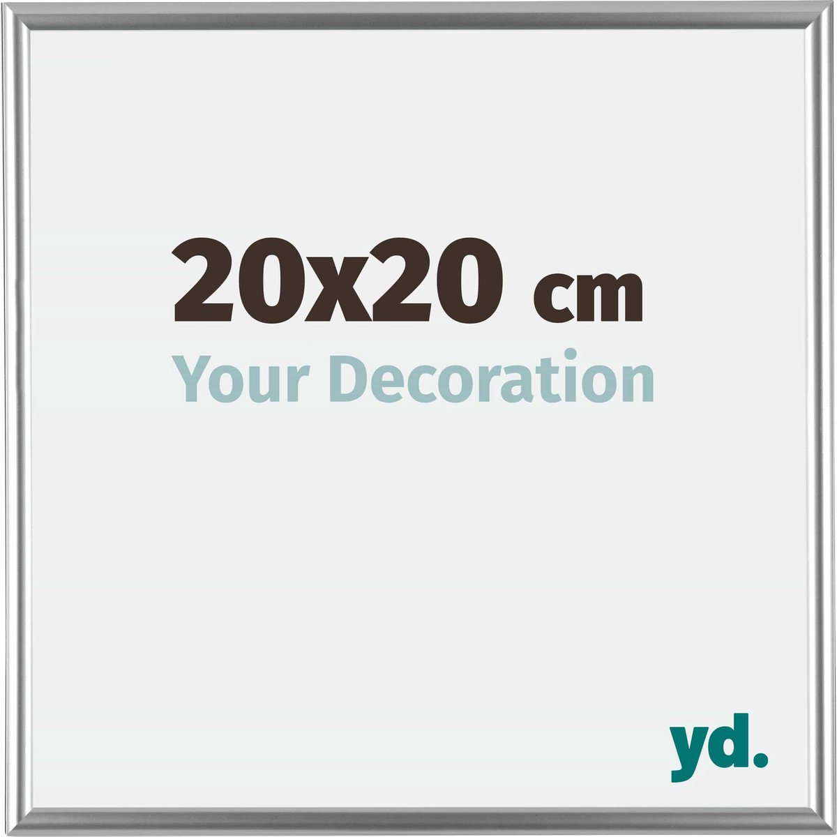 yd. Your Decoration - Fotolijst 20x20 cm - Kunststof - Zilver - Bordeaux