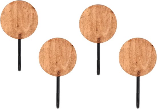 3-pack niet-destructieve houten wandhaken - zelfklevend Boho decoratief