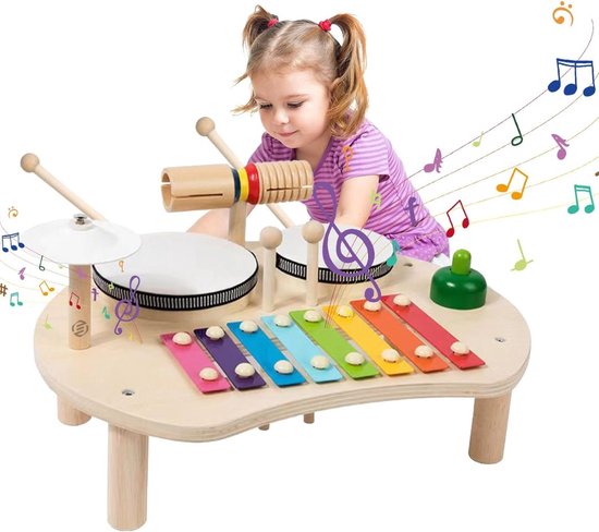 Equivera Kinder Drumstel - Drumstel voor Kinderen - Muziekinstrumenten - Kinderspeelgoed - Speelgoed Drumstel - Kinder Trommel - Kinder Drumstel Speelgoed - Kinderdrumstel - Peuter Drumstel - Cadeautip voor uw kind!