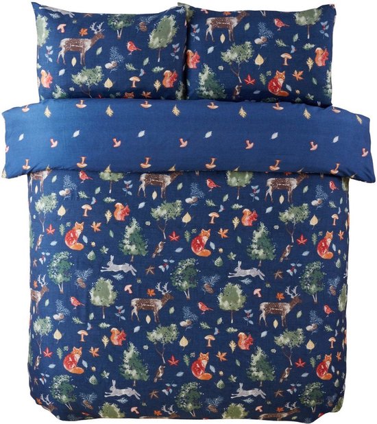 Housse de couette double Autumn Forest - Microfibre - Couette Autumn Forest - Twin avec 2 taies d'oreiller - Convient pour 240 x 200/220 cm.