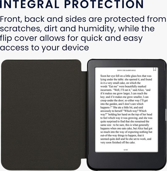 kwmobile e-reader hoesje geschikt voor Kobo Clara 2E hoes - Ereader flip case met standaard - Kunstleren e reader cover - Brushed Hart design in donkerrood van kwmobile — afbeelding 2