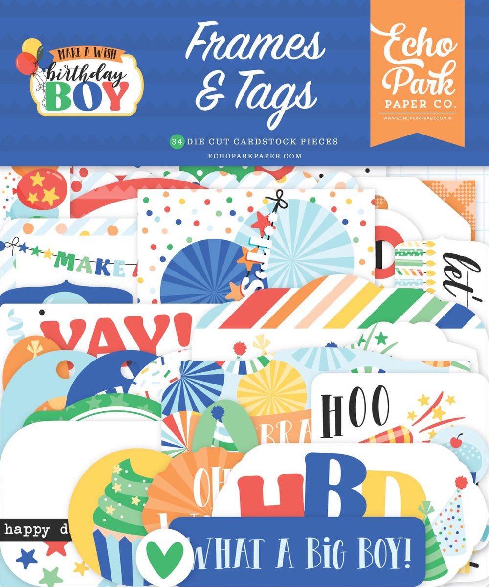 Echo Park - Make A Wish Birthday Boy Frames & Tags (MWB348025)