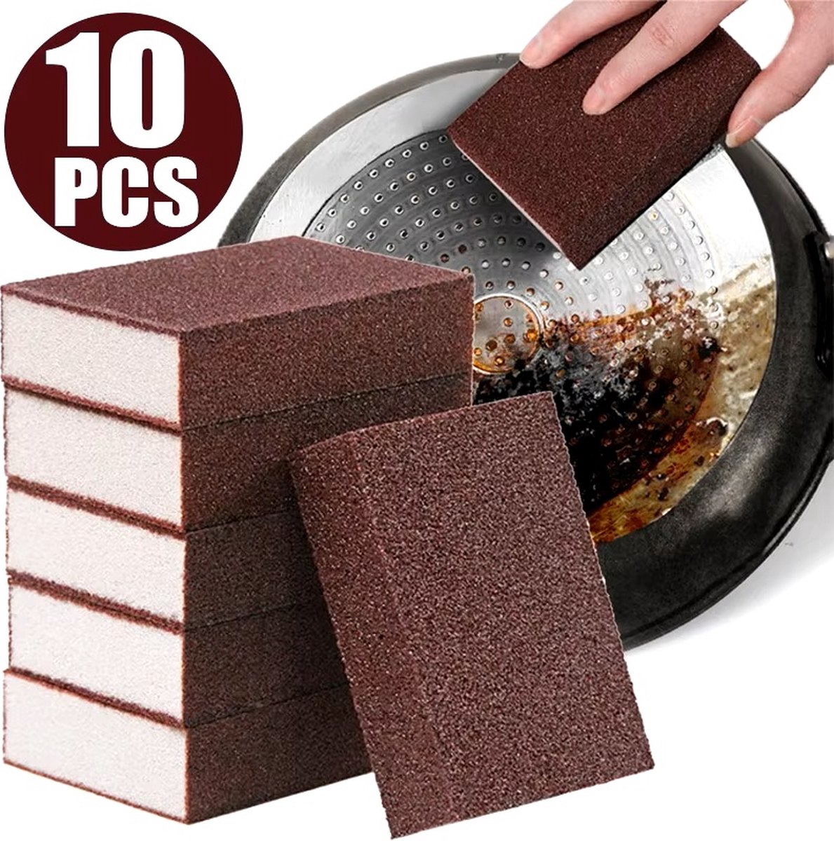 Goedkoopste spons - Borstel - Potten - Pannen - Magic Nano Emery - Sponzen - Reinigen - 10 x
