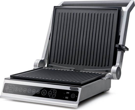 Solis Contactgrill Pro - Grill Apparaat met Verwisselbare Platen - 5 Grillprogramma's - Tosti Apparaat - Panini Grill - RVS