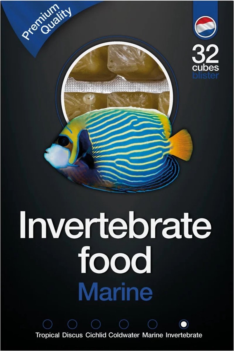 DS Marine invertebraten diepvriesvoer 100 g | 32 portieblokjes voor zeewateraquarium Diepvries