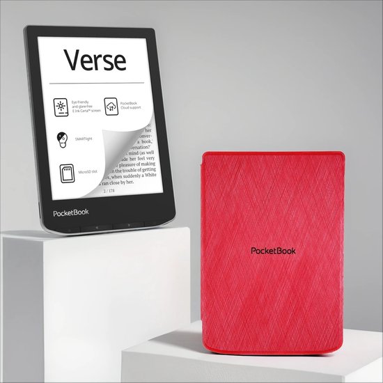 PocketBook Verse Mist Grey + Rood PocketBook hoesje - PocketBook - €147,00