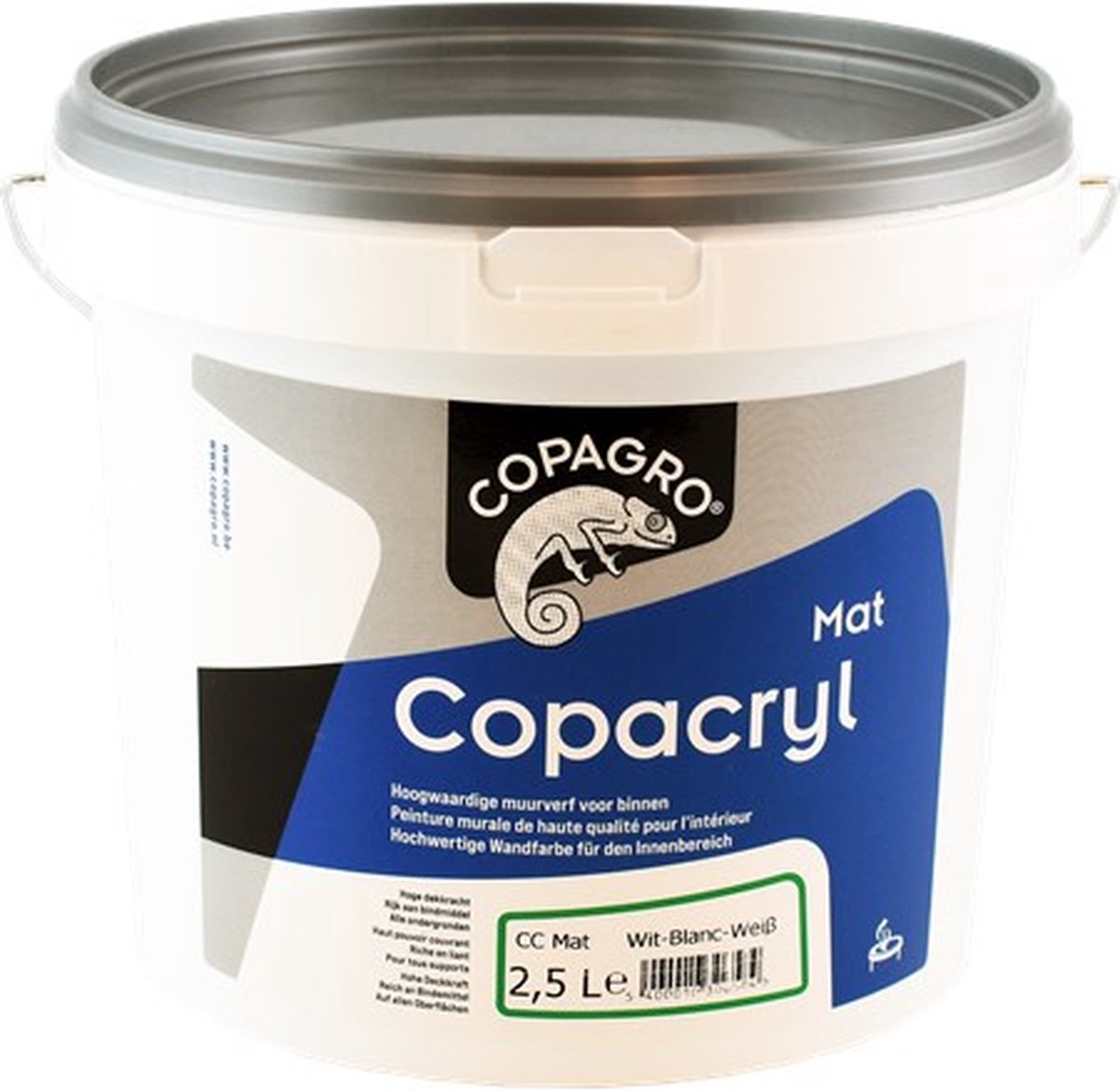 Copagro Copacryl Mat - 2,5 l - 7-9 m²/l - Wit - Afwerkingslaag