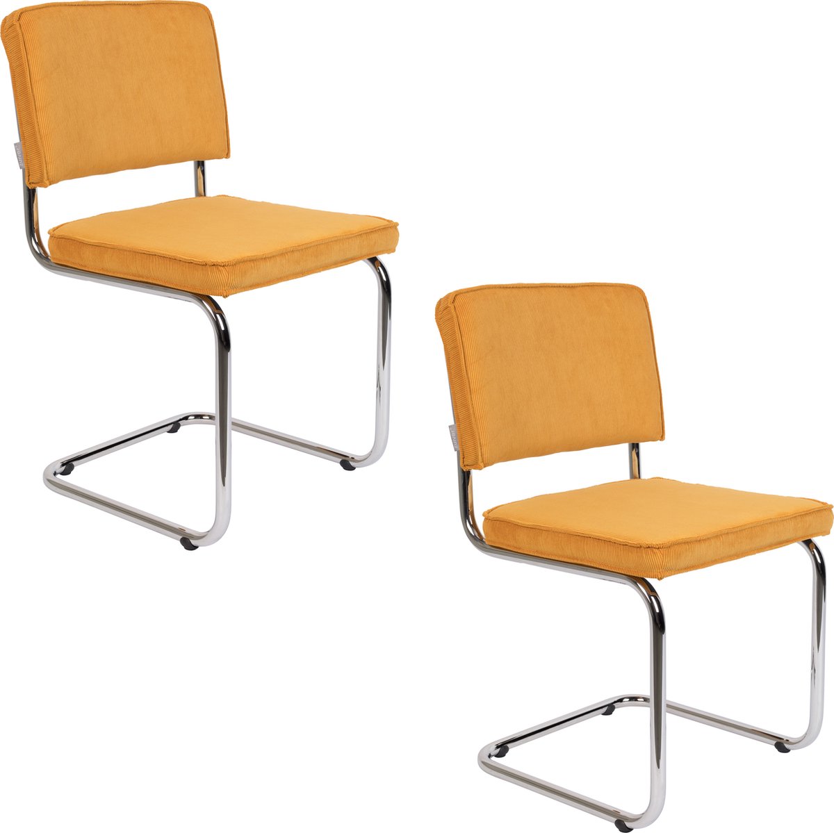 Ridge Rib Eetkamerstoelen Geel - Set van 2