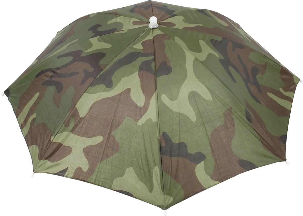 Somstyle Camouflage Hoofdparaplu - Paraplu Hoed - Parasol Hoed - Zonbescherming - Groen